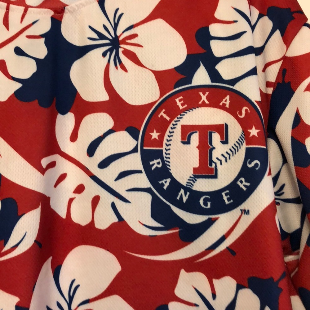 ⚾ Texas Rangers MLB Hawaiian Style Red/White/Blue Shirt Men's XL